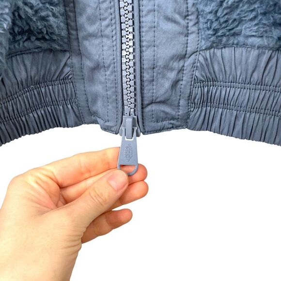 Free People Gear Up Sherpa teddy Jacket Size L blue - Picture 6 of 11